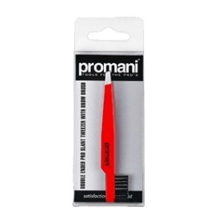 Double Ended Pro Slant Tweezer With Brow Brush PR-929 _ Promani
