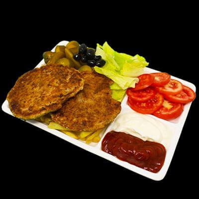 Half  Chicken Burger Meal
